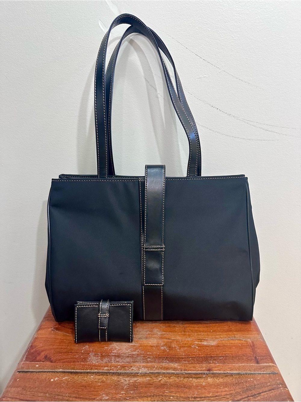 Estée Lauder Black Nylon Tote Bag With Mirror Wallet